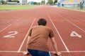 Asian man runner on running track