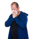 Asian man sneeze Royalty Free Stock Photo