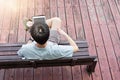 Asian man using tablet in everyday life Royalty Free Stock Photo