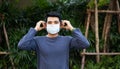 Asian man wearing a medical mask.Coronavirus