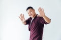 The Asian man winked and smiled Royalty Free Stock Photo