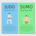 Asian martial arts. Judo and sumo