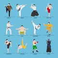 Asian martial arts vector illustration