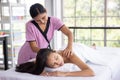 Asian Masseur Massage Her Customer