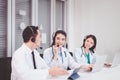 Asian medical call center team working together at hospital,International medical service center Royalty Free Stock Photo