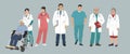 Asian Medics. Chinese Medical Characters. Doctors and nurses round portraits, team of doctors concept, medical office or