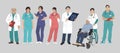 Asian Medics. Chinese Medical Characters. Doctors and nurses round portraits, team of doctors concept, medical office or