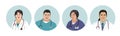 Asian Medics. Chinese Medical Characters. Doctors and nurses round portraits, team of doctors concept, medical office or