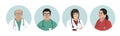 Asian Medics. Chinese Medical Characters. Doctors and nurses round portraits, team of doctors concept, medical office or