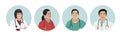 Asian Medics. Chinese Medical Characters. Doctors and nurses round portraits, team of doctors concept, medical office or