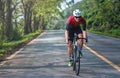 Asian men are cycling road bike