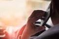 Asian men using cell phones During driving Royalty Free Stock Photo