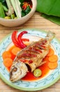 Asian menu of deep fried fish