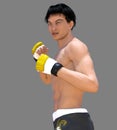 Asian Mixed Martial Artist 3D Render