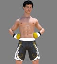 Asian Mixed Martial Artist 3D Render