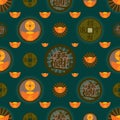 Asian money word seamless pattern Royalty Free Stock Photo