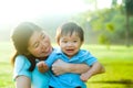 Asian mother and baby Royalty Free Stock Photo