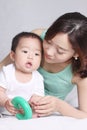 Asian mother and her son Royalty Free Stock Photo