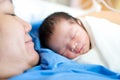 Asian mother with newborn baby in the hospital Royalty Free Stock Photo