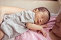 Asian mother with newborn baby in the hospital Royalty Free Stock Photo