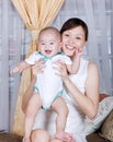 Asian mother and son Royalty Free Stock Photo