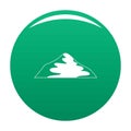 Asian mountain icon vector green