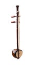 an Asian musical instrument fiddle in white background