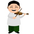 Asian musician cartoon character