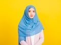 Asian Muslim Arab young woman wear veil hijab Royalty Free Stock Photo