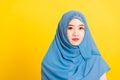 Asian Muslim Arab young woman wear veil hijab Royalty Free Stock Photo