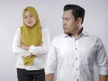 Asian Muslim Couple Having Fight