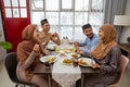 asian muslim friend and family break fasting together