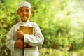 Asian muslim kid smile expression Royalty Free Stock Photo