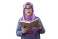 Muslim Woman Shocked when Reading a Book