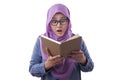 Muslim Woman Shocked when Reading a Book