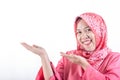 Asian muslimah business woman wearing friendly smile