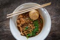 Asian noodle with blood soup Royalty Free Stock Photo