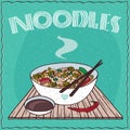 Asian noodle soup Ramen or Udon with vegetables