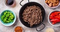 Asian noodles soba with various ingredients Royalty Free Stock Photo