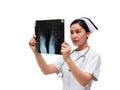 Asian Nurse check X Ray Film of human hand