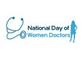 Asian nurse with stethoscope on light background. National Day of Women Doctors