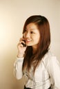 Asian office lady answer phone