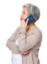 Asian Old woman use of cellphone Royalty Free Stock Photo