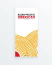Asian Pacific American Heritage Month vector flyer template with hand drawn red and yellow lines. Identity and heritage.
