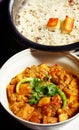 Asian Paneer curry and jeera rice Royalty Free Stock Photo