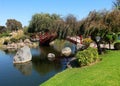 Asian park in la serena Chile lake garden green plants