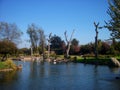 Asian park in la serena Chile lake garden green plants