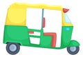 Asian passenger transport. Cartoon taxi side view