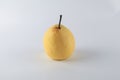 Asian pear on white background. Popular and sweet tropical fruit in Asia. Fresh Nashi pear Royalty Free Stock Photo