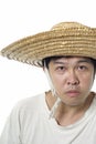 Asian peasant with blank expression